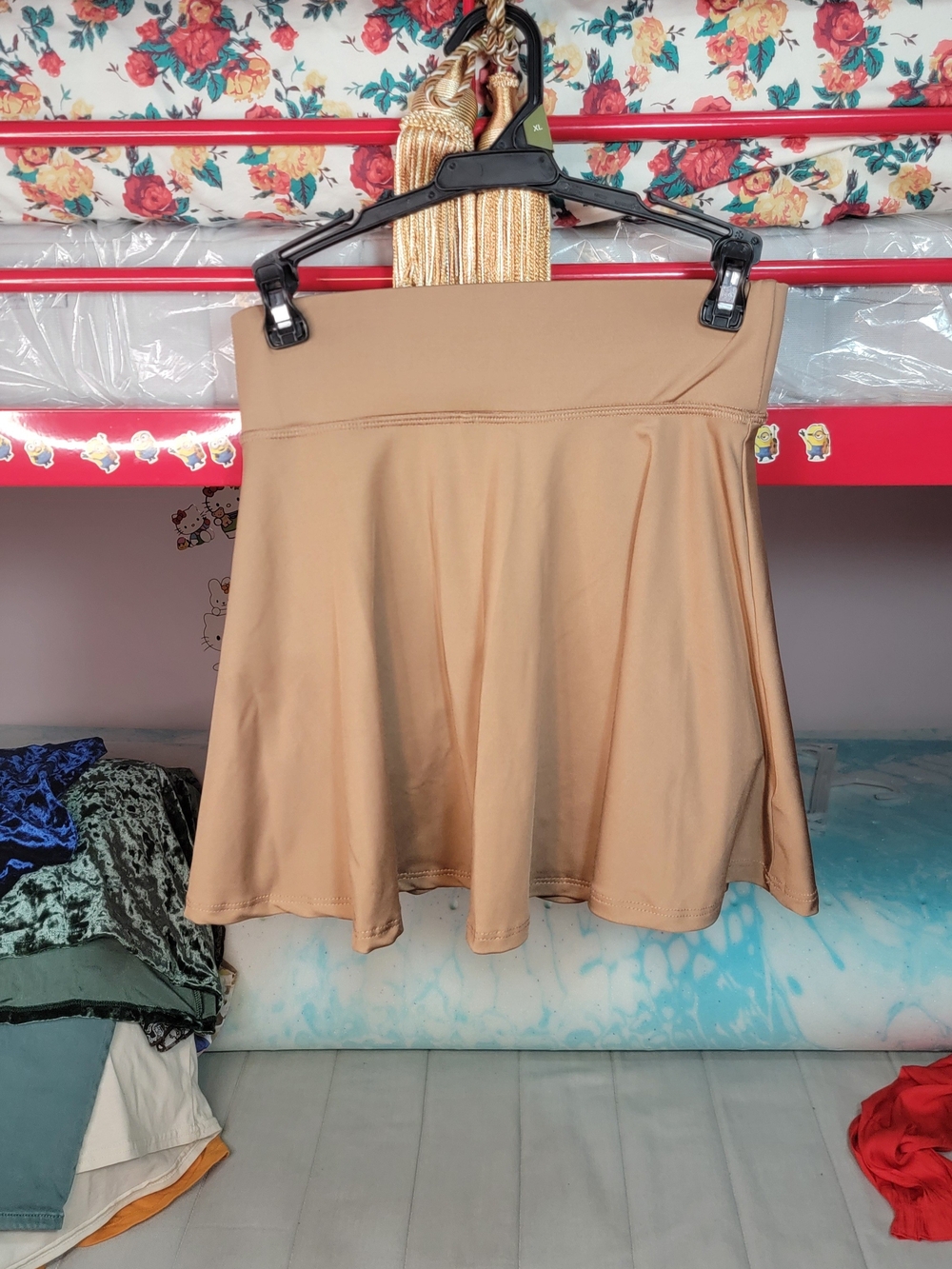 LaBiz Women's Tan Athletic Skort with Stretch A-Line Fit Size Small